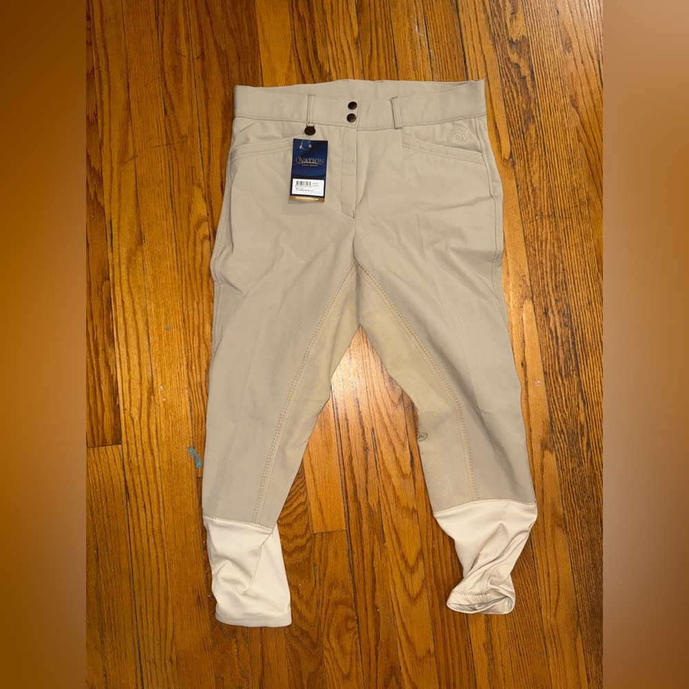 Ovation Fullseat Tan Breeches W/ Silicone Waist Grips 32r
